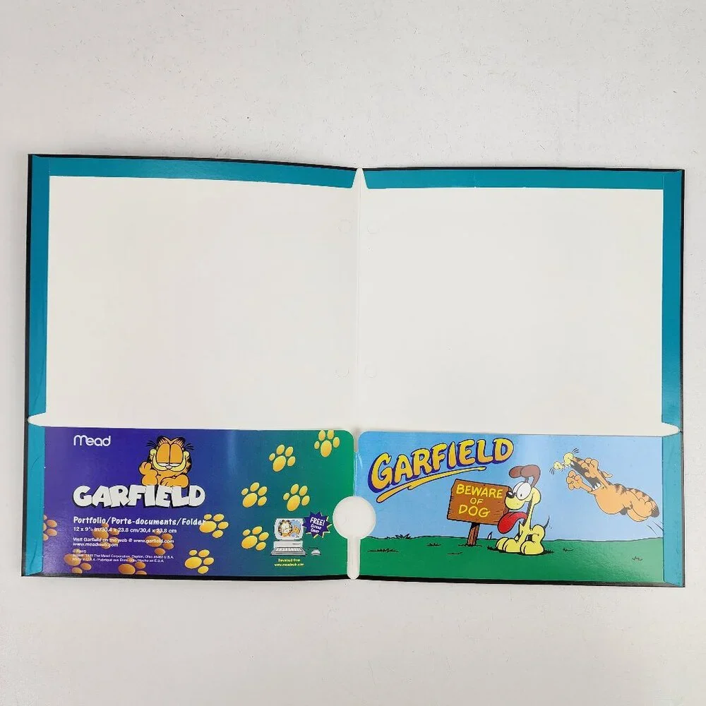 Vtg 1999 New Garfield the Cat & Odie Dog Bad Boys Wrestling School Pocket Folder